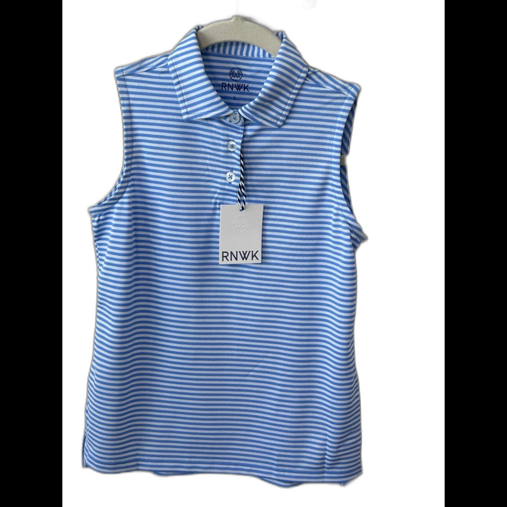 Renwick (RNWK) Polo Shirt Young Girls Size Large Color Blue/White Sleeveless NWT